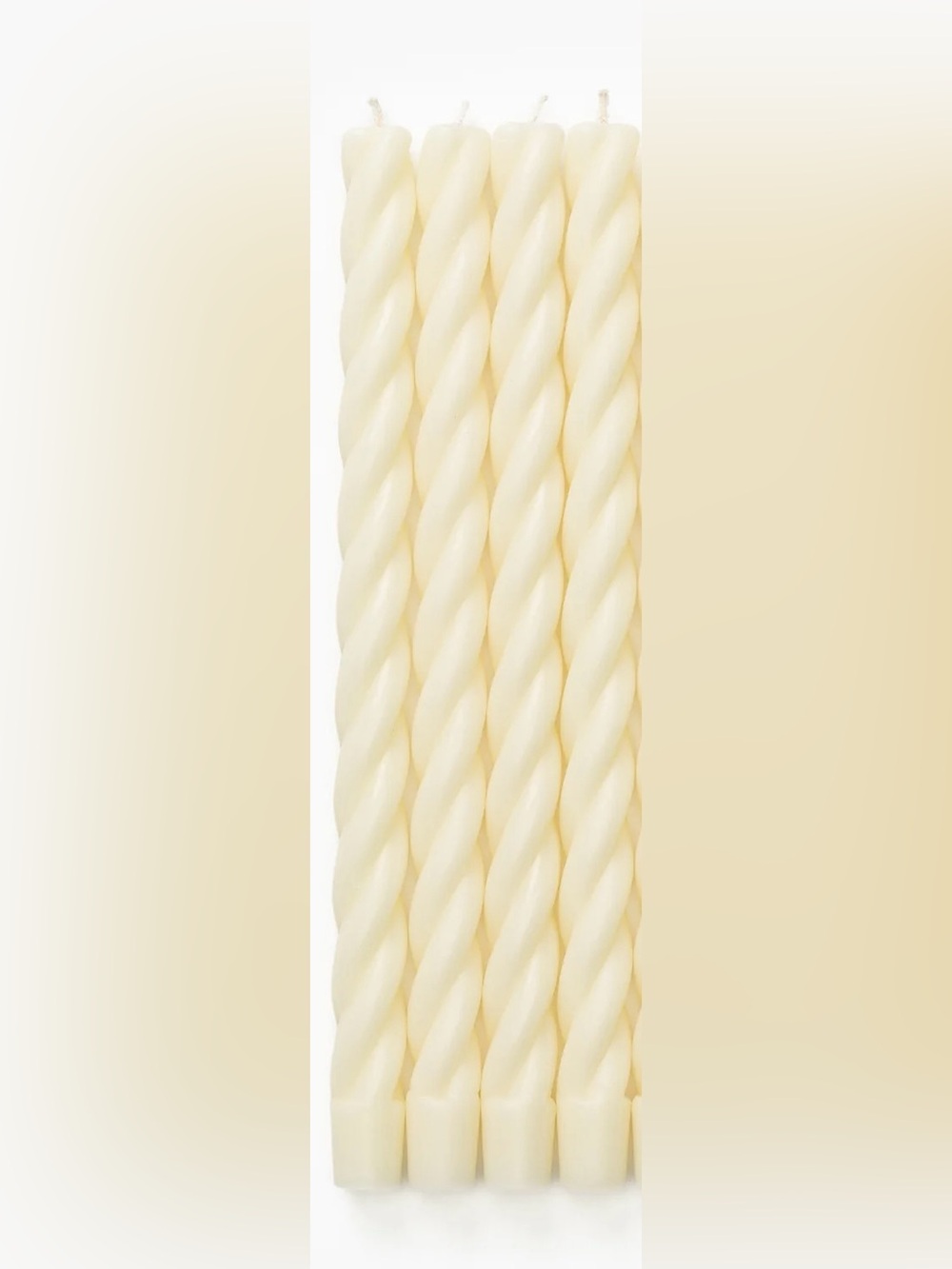 McGee & Co Classic Ivory Twisted Twisted Taper Candles - Set of 4, 10”, LIKE NEW